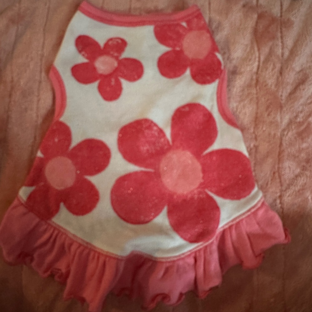 I See Spot Pink Flower Dog Dress - Size Small